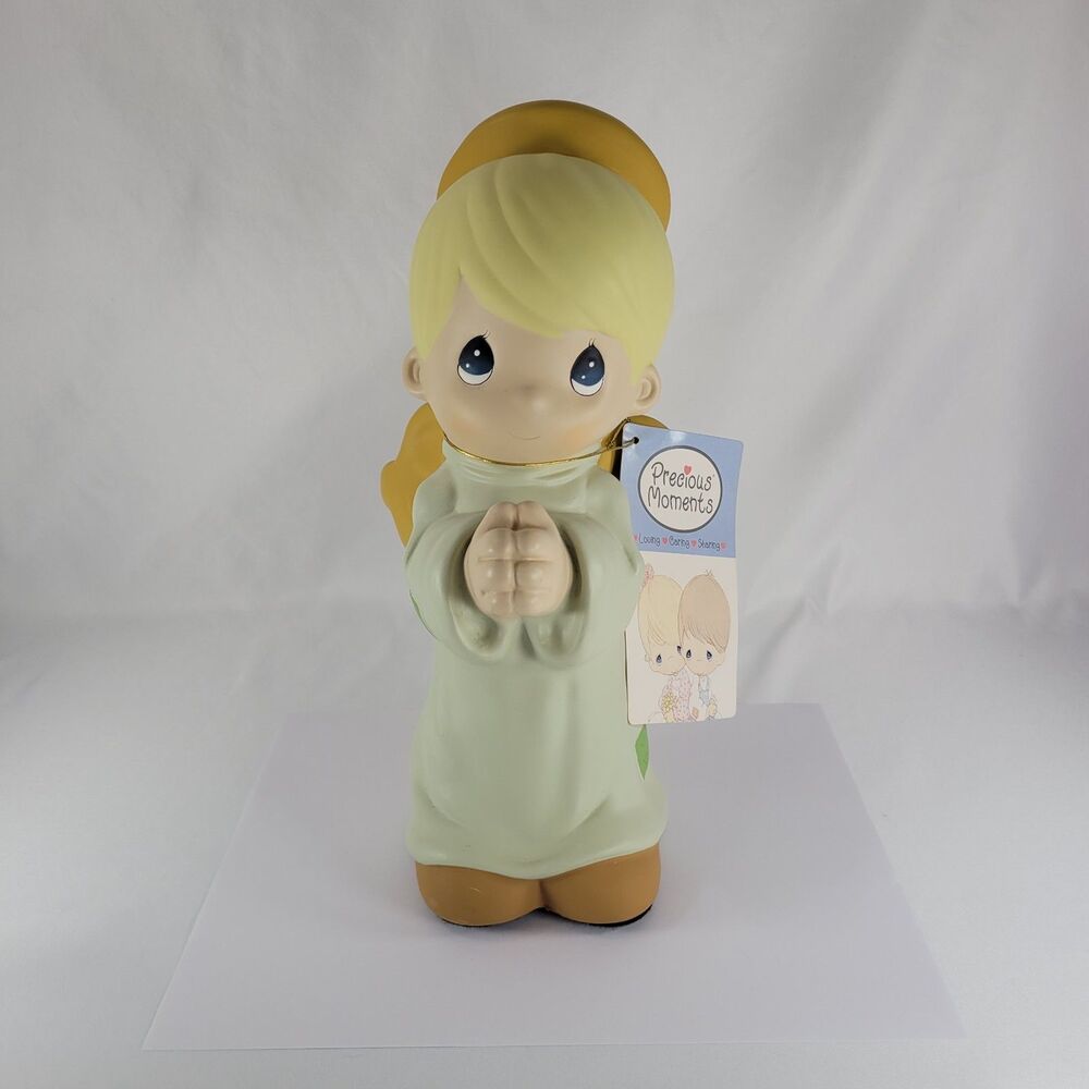 Precious Moments Garden Collection Angel Boy Praying Statue 2004 Large 13" Tag
